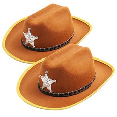 PARTYHAE 兒童警長帽, 棕色, 2個