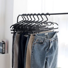 Decozine 雙層褲架, 10個, 黑色 + 灰色