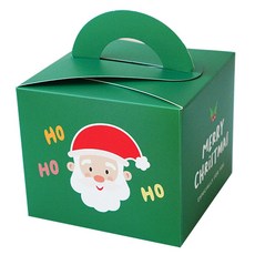 聖誕節手提回禮迷你包裝盒, 10個, 聖誕紅老人 綠色