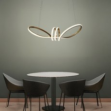 LED 뫼비우스 크리스탈 조명 50W, 골드