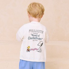 milkmile 兒童款花生漫畫史努比Woodstock亞麻開襟衫