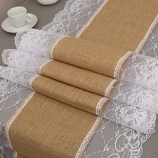 花邊裝飾亞麻桌布, 10型, 30 x 275 厘米