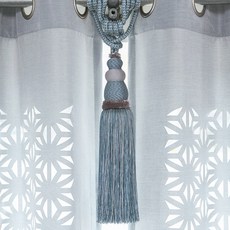 지나송 커튼 타이백 커브 30cm, 블루, 1개