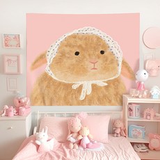 Homeflow 軟萌感性動物居家裝飾掛毯, 髮飾兔