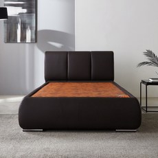 동서가구 미암 PU 가죽 황토볼 흙침대 방문설치, 초코브라운(침대), 브라운(보료)