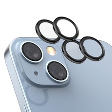 케이맥스 카메라 보호필름 렌즈 개별 프레임 메탈 링 쉴드 보호 강화유리 블랙 2p 세트, 1세트