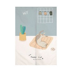 Vinterior 復古風 有貓的風景 隔間門簾, 類型 04