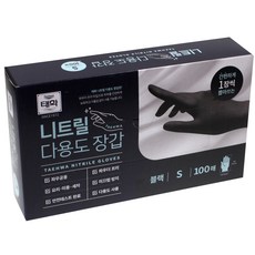 태화 니트릴 다용도 장갑 100p, 블랙, 소, 1개