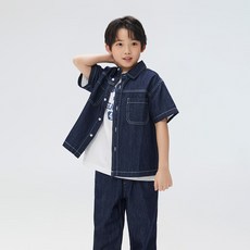 SPAO Kids 兒童款 兒童用 涼感輕量牛仔短袖襯衫