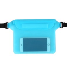 DS 單鍵式大容量手機防水腰包, 1個, 天空藍