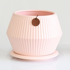 Garden in the City 現代條紋UFO陶瓷花盆組 518, 1個, 粉紅色