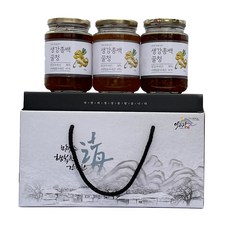 Leegojang food 綜合蜂蜜果醬茶禮盒組, 生薑白蜜 500g 3罐, 1組