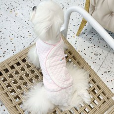 PASTEL PET 寵物鋪棉蕾絲睡眠背心, 粉紅色, 1個