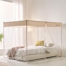 ALTTEURI 拉鍊式方形蚊帳 + 不鏽鋼桿套組, 夏日沙灘