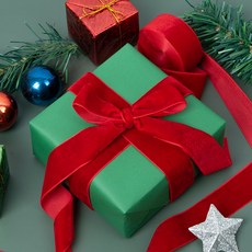 好心情聖誕絲絨緞帶, 紅色, 1個, 18.3m