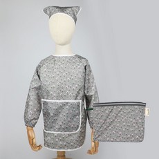 BEBE CHOUETTE 兒童防水長袖美術罩衫 + 頭巾 + 收納袋組合