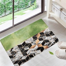 綠色現代抽象藝術室內門墊, 03