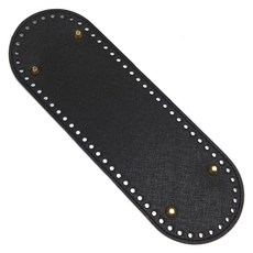 橢圓形鉤織包包底板 30*10cm, 黑色的, 1入