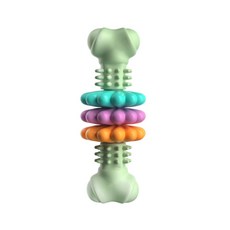 Lanboer 寵物骨頭造型3段磨牙玩具 均碼, 1個, 綠色
