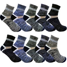 DADOORI 男士雙層加厚緩震短筒登山襪 10雙組, 黑色、棕色、綠色、藍色、海軍藍, 1組