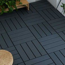 PEONIST 陽台拼接地板 組裝式地板, 深灰色, 4個