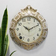 무소음 금은도금 진달래꽃 고급 주물 벽시계 HSC-339, 금색