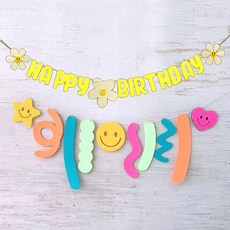 Maket Gamseong 生日佈置字母組, 粉彩黃色, 1套