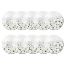 珍珠水鑽寶石亮點鈕扣 Acacia 13mm, 10個, 白色