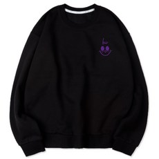 VENHIT Hi字樣雀斑表情印花寬鬆刷絨長袖上衣