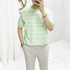 ADORE CLASSIC 橫條紋針織短袖T恤