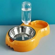 daysoy 寵物素色自動飲水器餐具組 L, 01 橘色, 1套