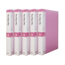 Youngoh 透明文件夾 60p, 5個, 粉紅色