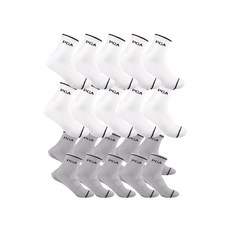 PGA 高爾夫緩衝中筒襪 2款 x 10雙組 PGA-15, 白色, 灰色