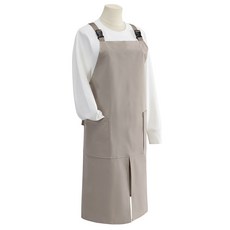 年輕人市集 帆布防水扣環吊帶圍裙, 1個, 深米色