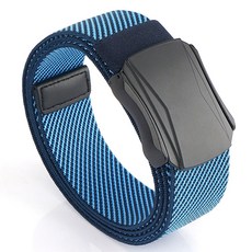 바로킵 알루미늄 버클 캐주얼 탄력 밴드 벨트, 교차블루, 1개