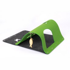 貓咪趣味躲藏玩具隧道, 1個, 綠色