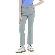 김영주 여성용 카보 시어서커 체크 스판 세미 쿨 냉감 기능성 부츠컷 팬츠 K9MWSL2380