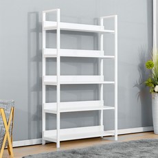 가구느낌 리버책장, 화이트화이트, 5단