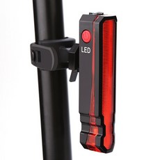 雷射自行車USB充電式LED尾燈, 紅色, 1個