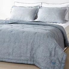 FRESH FIND 素色亞麻薄被, 海軍藍