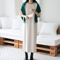 블랭크 겉피치 기모 반팔 임산부 원피스