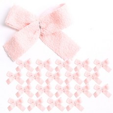 PARTYHAE 聖誕樹裝飾 毛茸茸蝴蝶結 20入, 粉紅色