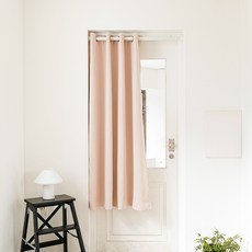 Lifegd100 空間分隔遮光隔間窗簾 短版伸縮桿 1階段全套組, 米色