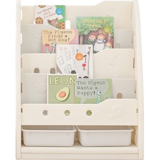 YaYa Foret 嬰幼兒前置書架 4層, 象牙白 + 灰色