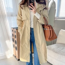 피핀 여성용 히든스트링 후드 야상 점퍼 66257