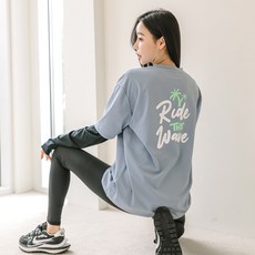 튜브트리 여성용 래쉬가드 루즈핏 레이어드 상의 + 워터 레깅스 세트 BE8223L