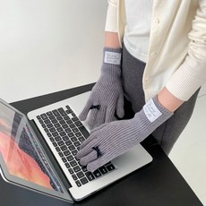 SORIDAL 女款Tilon羅紋天鵝絨蝴蝶結指孔可觸控智慧型手機長手套