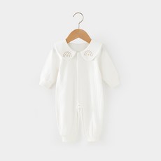 STARDOOR 嬰幼兒圓領刺繡全開扣連身衣