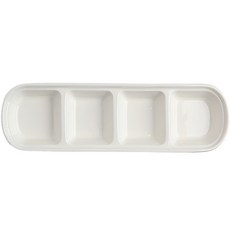 莫達廚房 陶瓷四格分隔盤, 1個, 白色