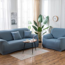 마켓A 비비드 스트레치 쇼파커버, 애쉬블루, 1개